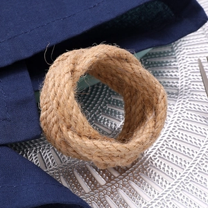 Handmade Braided Hemp Rope Napkin Rings Rustic Jute Woven Napkin Buckles For Wedding Hotel Dinner Table Decoration Farmhouse Style