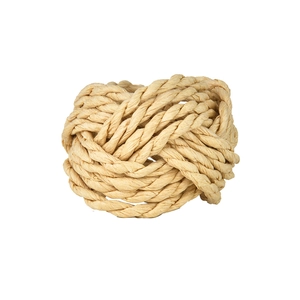 Handcrafted natural cattail grass napkin ring with rustic braided fiber texture