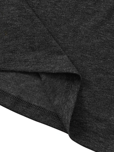 Detailed macro view of heather grey knit fabric with durable double-needle hem stitching