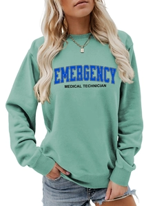 Detailed close-up of ribbed cuffs and high-quality screen print on mint green sweatshirt