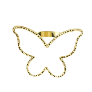 Rond de serviette papillon ajouré en métal doré pour décoration de table de restaurant