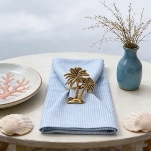 Retro Hawaii Coconut Tree Napkin Rings Zinc Alloy Metal Tropical Palm Tree Napkin Holders For Hotel Wedding Table Decoration