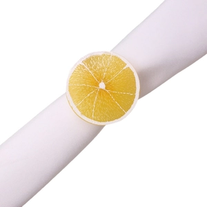 Rond de serviette en tranche de citron réaliste pour décoration de table estivale