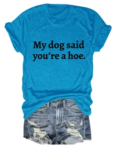 Lake blue t-shirt with slogan paired with distressed ripped denim shorts set