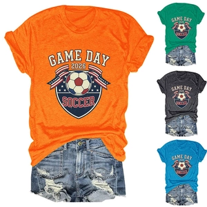 Détails des différentes couleurs du t-shirt en coton imprimé Game Day 2026 Soccer