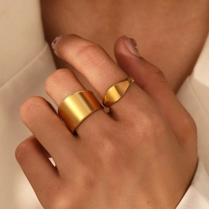 Anelli Aperti Regolabili In Acciaio Inossidabile Gioielli Da Dito Geometrici Minimalisti Accessori Moda Donna Uomo