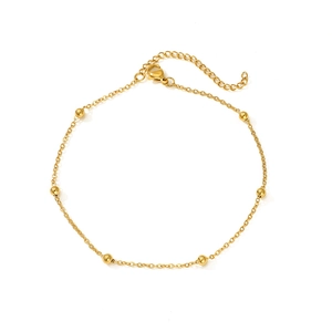Exotic multilayer gold beaded foot chain with adjustable lobster clasp for women