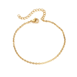 Minimalist multi-layer gold chain bracelet with lobster clasp and adjustable extension