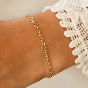 Minimalist Stainless Steel Chain Bracelet O-Chain Cable Chain Adjustable Gold Silver Fashion Jewelry For Women