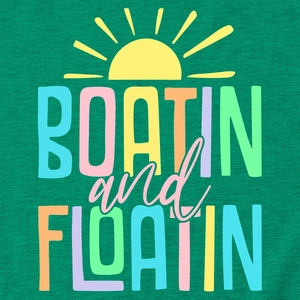 Detail of dark green cotton fabric showing knit texture and Boatin and Floatin print