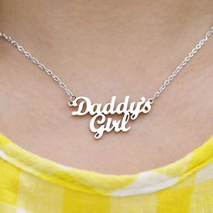 Collier Pendentif Lettres Daddys Girl En Acier Inoxydable Chaîne À Maillons Bijoux Mode Pour Fille Cadeau Fête Des Pères