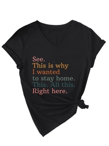 Detail of V-neck cotton T-shirt featuring rolled sleeves and a stylish front knot hem