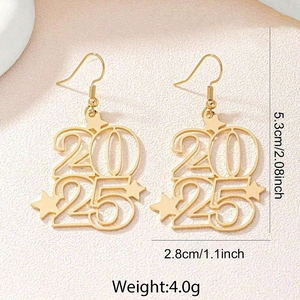Bohemian gold 2025 hollow earrings with star charms and hook design for women