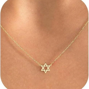 Collier minimaliste en acier inoxydable doré avec pendentif étoile pour femme