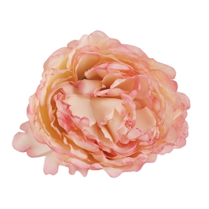 Pink peony napkin ring holder with faux silk petals for wedding dining table decor
