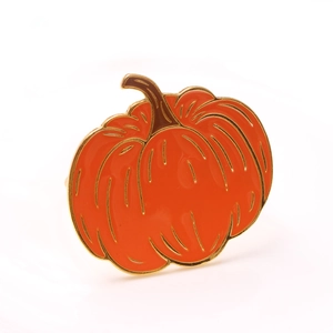 Rond de serviette citrouille d'Halloween en émail orange et métal doré pour la table