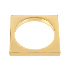 Minimalist square golden napkin ring with polished metallic finish for table decor