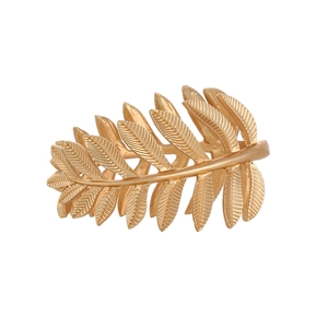 Rond de serviette doré élégant en forme de feuille pour décoration de table mariage