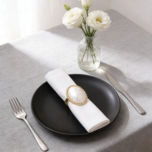 Serviettenring Oval Zinklegierung Mit Kunstperle Und Strass Texturiert Gold Für Valentinstag Hochzeit Party Abendessen Deko