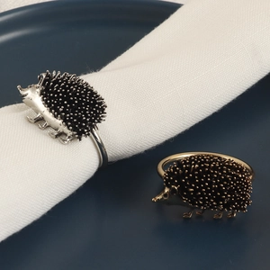 Ronds De Serviette Hérisson Alliage De Zinc Métal Forme Animale Rétro Accessoires De Table Décoratifs Pour Hôtel Mariage Fête