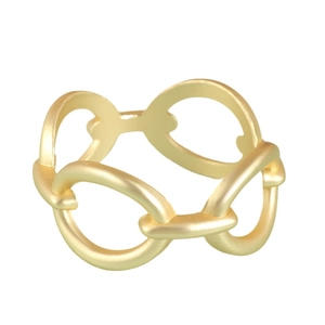 Matter goldener geometrischer Serviettenring im Kettendesign für moderne Tischdeko