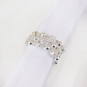 Elegant Napkin Rings Zinc Alloy Rhinestone Crystal Beaded Multi Layer For Wedding Banquet Party Hotel Table Decoration