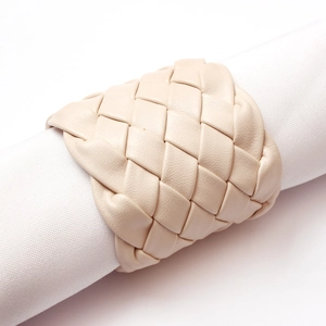 Handmade Woven Leather Napkin Rings Minimalist Decorative Napkin Buckle For Wedding Banquet Hotel Modern Table Setting Decor
