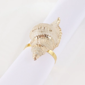 Elegant conch shell napkin ring with gold plated finish for wedding table decor
