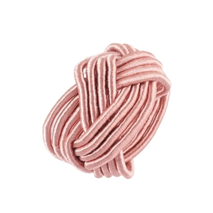 Pink satin woven knot napkin ring for elegant wedding and party table decorations