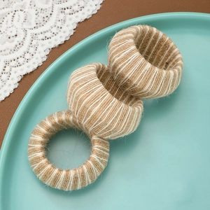 Handmade Woven Jute Rope Napkin Rings Rustic Braid Napkin Holders For Wedding Banquet Hotel Table Decor Bohemian Style