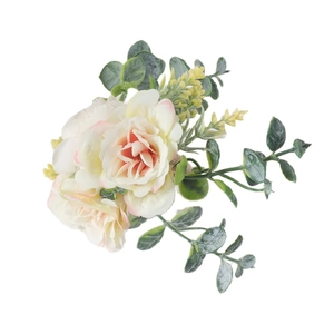 Elegant cream rose napkin ring with eucalyptus leaves for wedding table decor