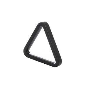 Modern minimalist black triangular metal napkin ring with a sleek matte finish for dining