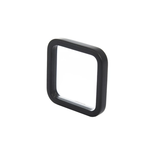 Matte black square napkin ring made of zinc alloy with smooth rounded corners