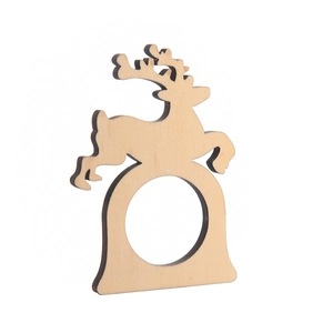 Portatovaglioli in legno naturale a forma di renna con taglio laser in stile nordico