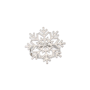 Elegant silver snowflake napkin ring with center rhinestone for Christmas table decor