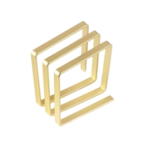 Minimalist square spiral gold napkin ring with a sleek electroplated geometric metal finish