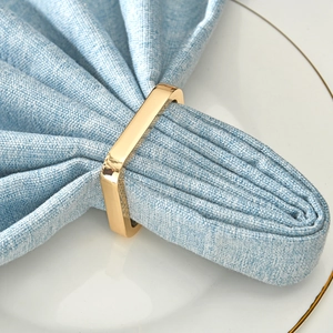 Zinc Alloy Napkin Rings Geometric Square Napkin Buckles For Dining Table Wedding Party Decor Modern Metal Napkin Holder