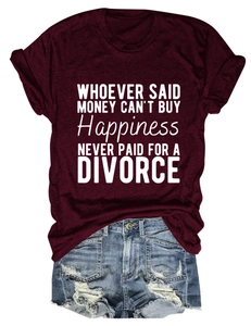 Flat lay of a burgundy crew neck slogan t-shirt with distressed light blue denim shorts