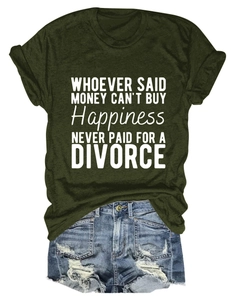 Close-up of olive green t-shirt with quote print and distressed denim shorts set