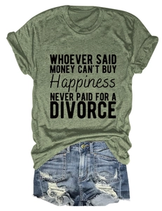 Detail of olive green t-shirt fabric texture and black printed humorous slogan