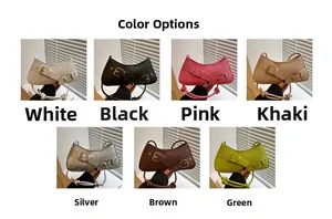 Color display of stylish textured underarm bags in seven chic versatile color options