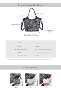 Detailed size specifications for the floral silk embroidered bucket bag with dimensions