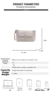 Close-up of woven texture and adjustable strap on white PU leather baguette bag