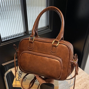 Vintage Women Backpack PU Leather Large Capacity Multi Pocket Retro Handbag For Travel Commuting