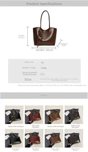 Tableau des tailles et options de couleurs pour le sac à bandoulière minimaliste en PU