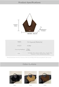 Detailed view showing the large capacity dimensions and dimensions for the tote bag