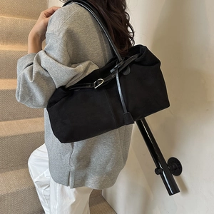 Large black matte tote bag for women, stylish oversized shoulder bag for daily commute