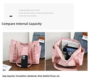 Pink waterproof tote bag showing internal capacity for iPad, laptop and daily essentials