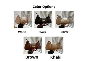 Chic baguette bags in five colors showing unique knot shoulder strap details and metal buckles