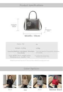 Detailed size specifications for the mini PU bucket bag with dimensions and weights